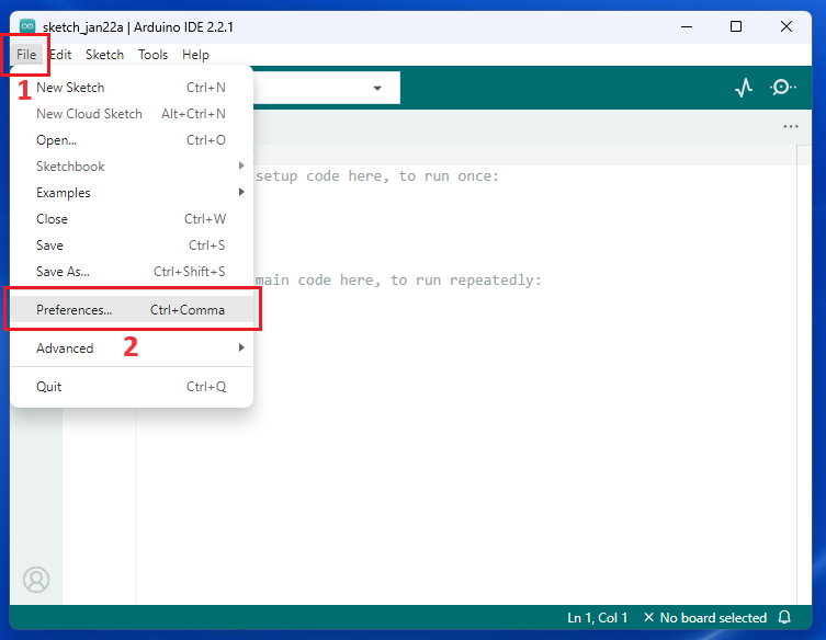 Arduinopreferences